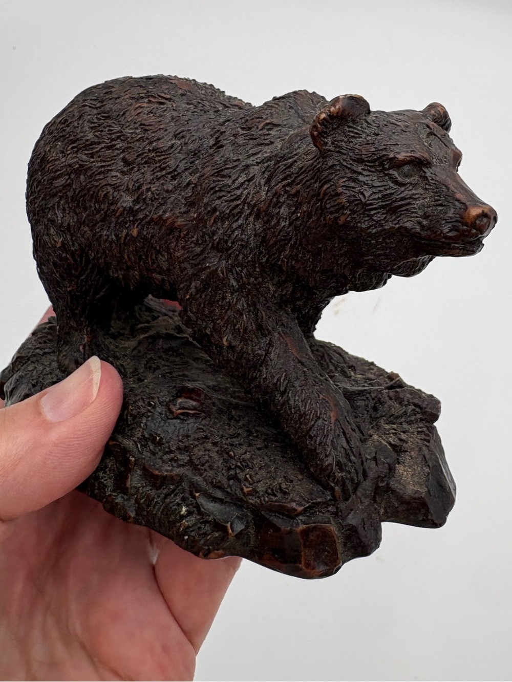 Gorgeous Bear Figurine Sculpture Made In Thailand Rustic Decor